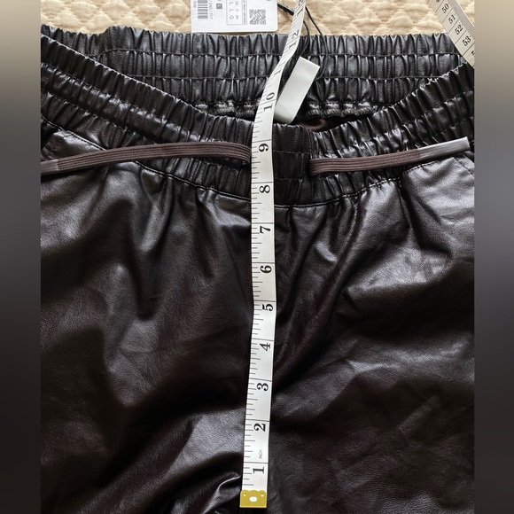 Zara NWT women’s joggers Size L shiny black polyurethane - Picture 6 of 12